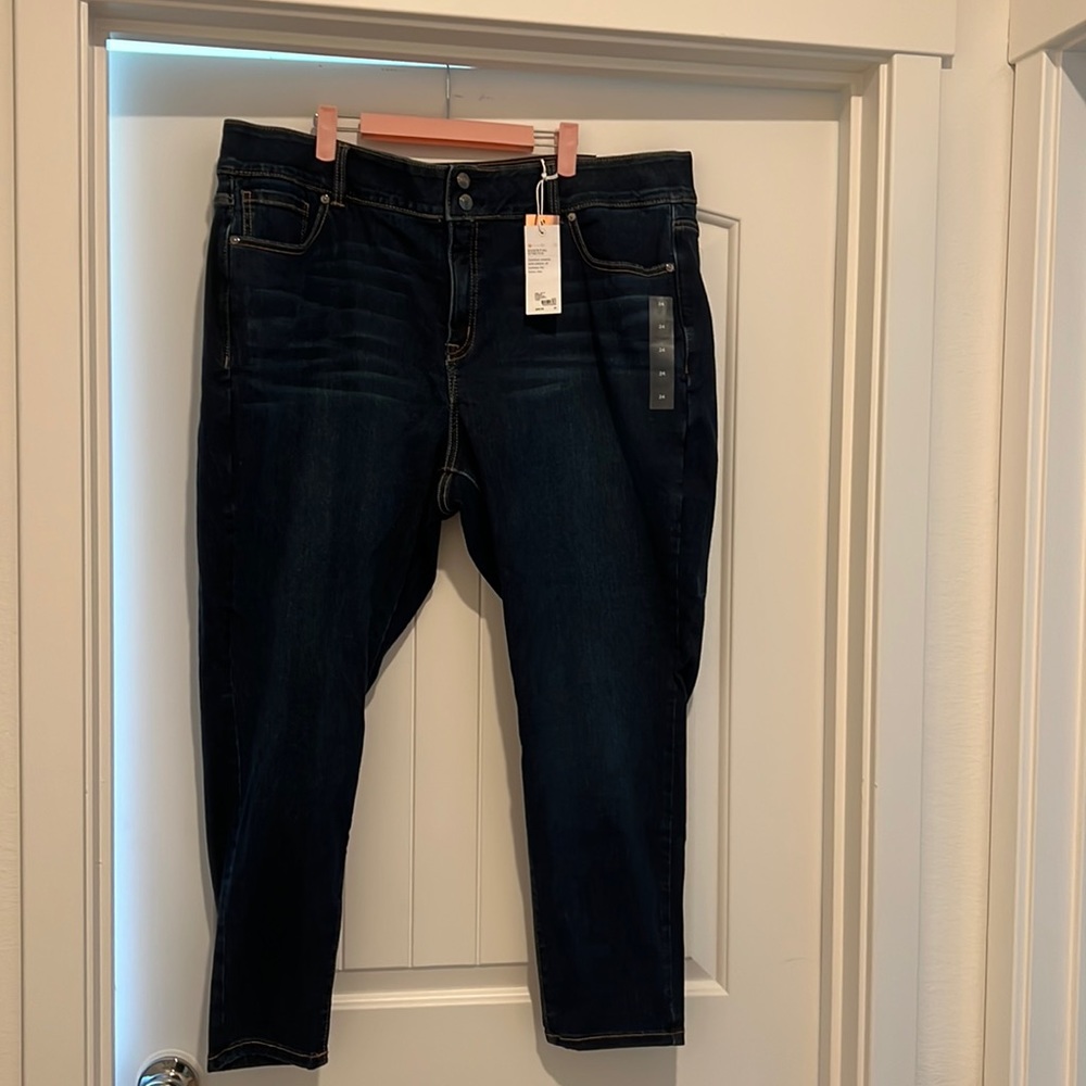 High rise, essential stretch, skinny, jean. Size 24, Lane Bryant.